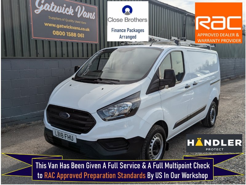 White 2018 Ford Transit Custom 2.0 320 EcoBlue Panel Van 5dr Diesel Manual L1 H1 Euro 6 105 ps in Horley